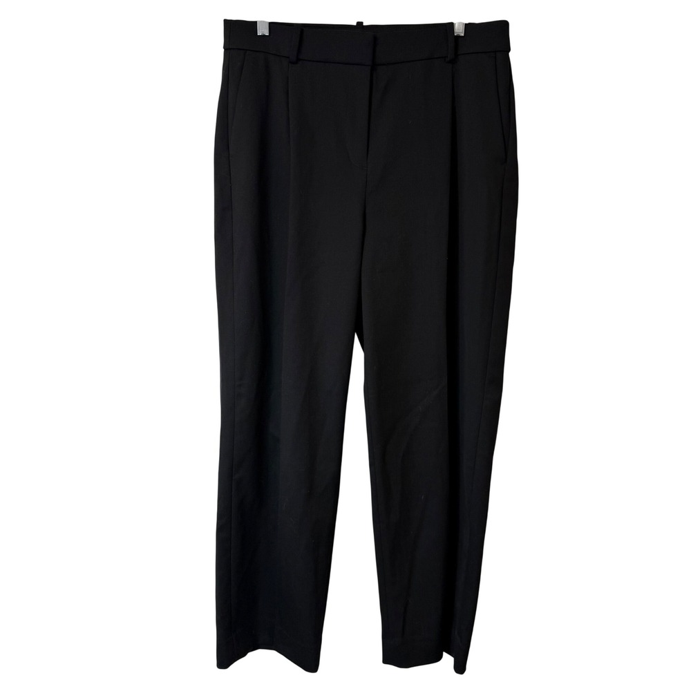 J.Crew Collection Straight Leg Essential Pants 12 Black Wool Blend BV170 Career